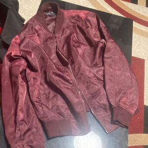 Men's Maroon Bomber Jacket